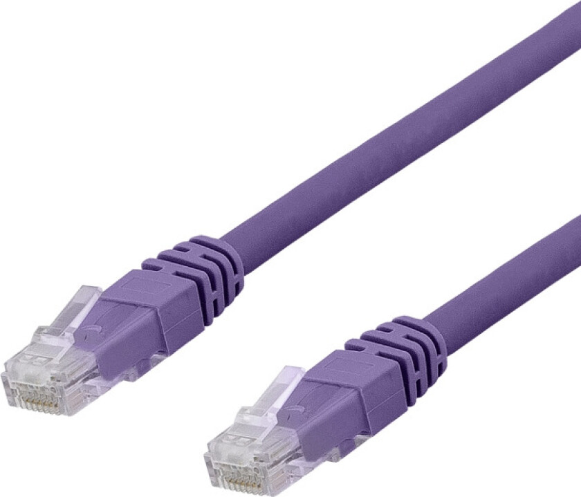 U/UTP Cat6a patchkabel, LSZH, 2m, lilla