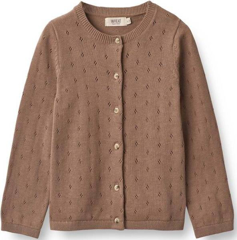 Maia Strikket Cardigan Til Barn, Cocoa Brown