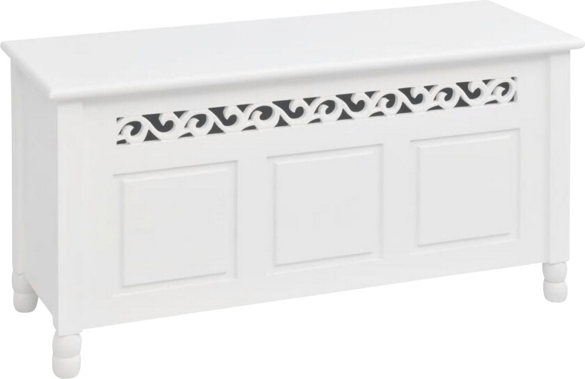 Oppbevaringsbenk Barokkstil Hvit