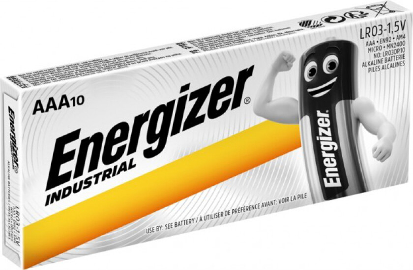 Industrial Batteri alkalisk, AAA/LR03, 10-pakning