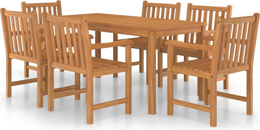 Utendørs spisestue 7 deler heltre teak