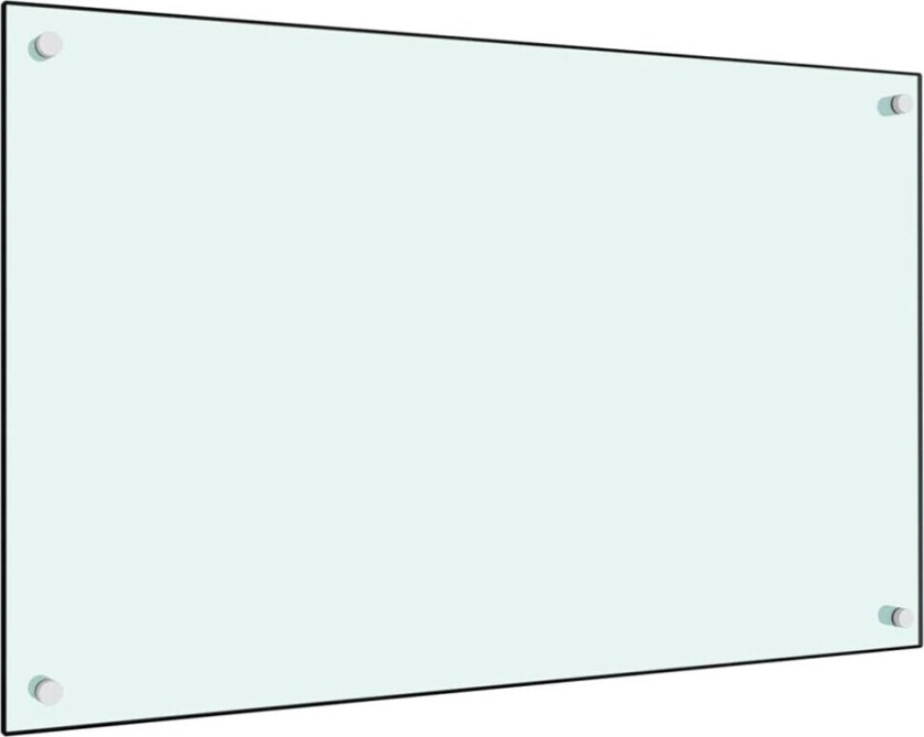 Kjøkkenplate hvit 80x50 cm herdet glass