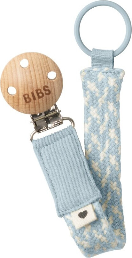 Bilde av Pacifier Clip Braided Baby Blue/Ivory