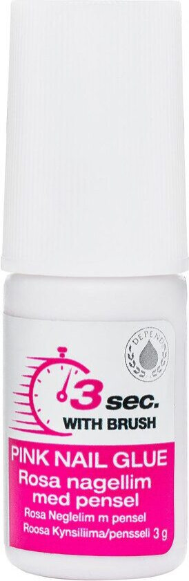 Bilde av Nail Glue 3 Sec. Rosa Neglelim With Brush 3g