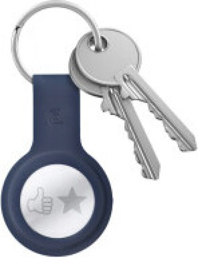 Crong silikonetui med nøkkelring - Beskyttende etui for Apple AirTag nøkkelring (marineblå)