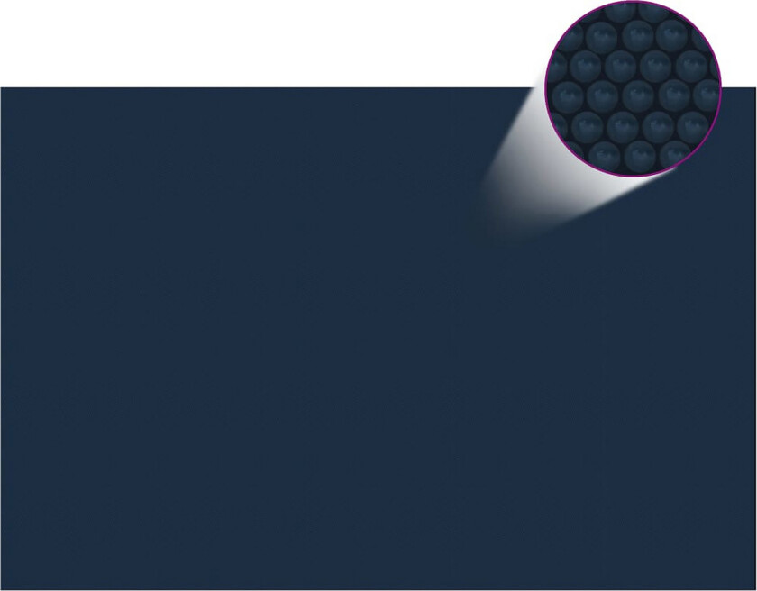 Flytende solarduk til basseng PE 600x400 cm svart og blå