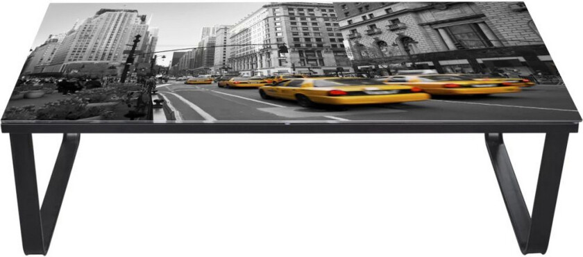 Salongbord med glassplate rektangulær