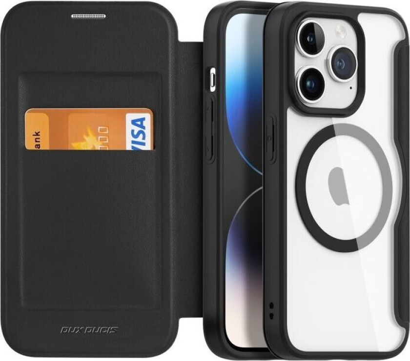 iPhone 15 Pro DUX DUCIS Skin X Pro Series Flip Deksel - MagSafe Kompatibel - Svart