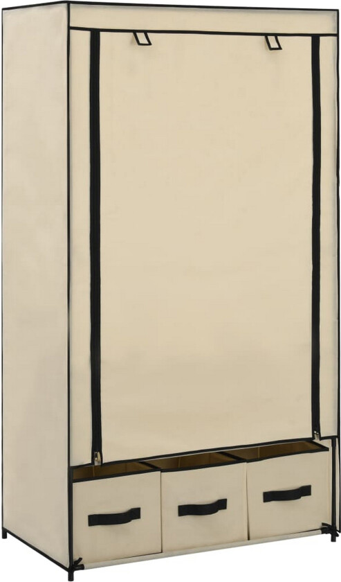 Garderobe kremhvit 87x49x159 cm stoff