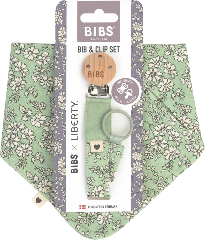 X Liberty Bib Og Clip Set Smokkesnor Og Smekke - Sage