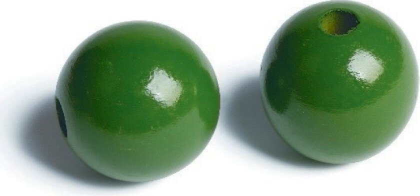 Träpärlor 35mm 20st, Grön