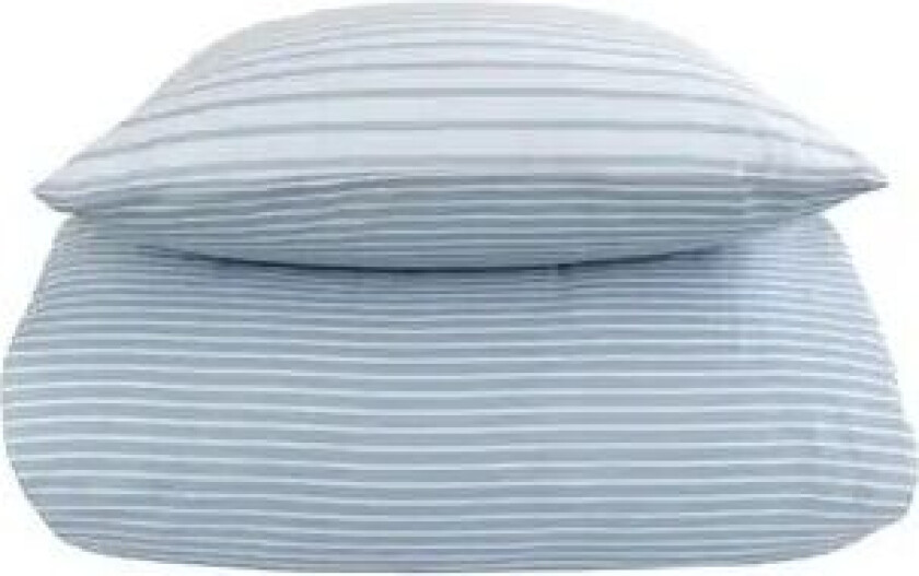 Sateng sengesett - 150x210 cm - 100% Bomullssateng - Narrow lines - Blå