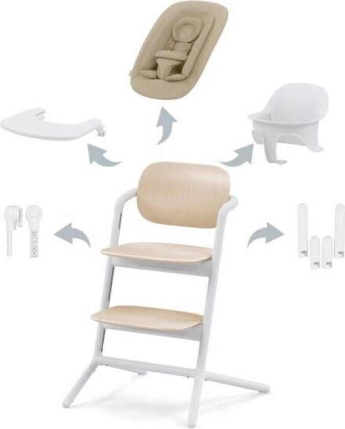 Cybex, Spisestol, Lemo Chair, 4i1 Pakke - Sand White