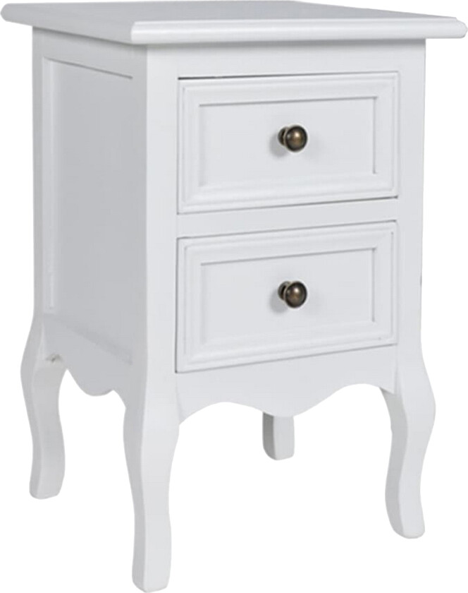 Nattbord med 2 skuffer MDF hvit - 4 stk