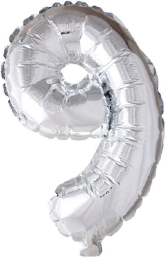 Folie Ballong Sølv 41 Cm - Tallet 4