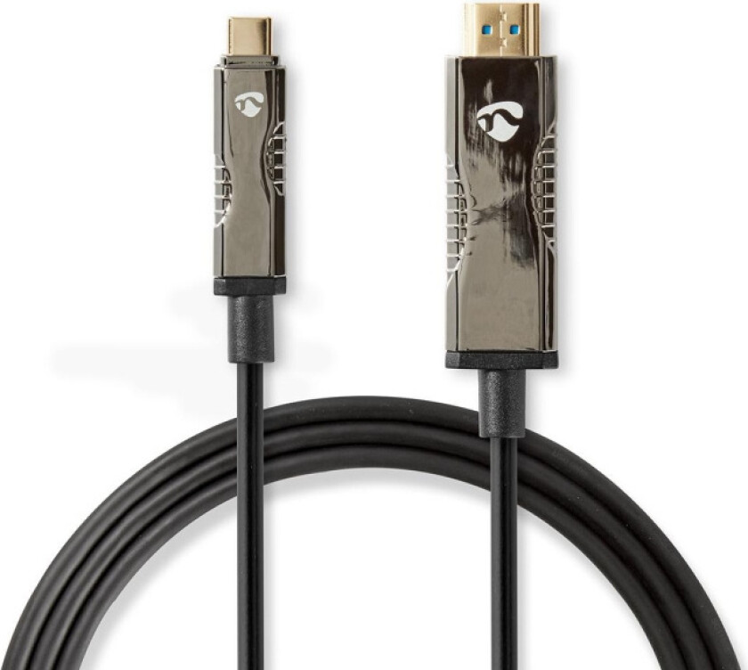 Bilde av Aktiv optisk USB-kabel | USB-C Hann | HDMI -kontakt | 18 Gbps | 30.0 m | Rund | PVC | Sort | Gaveeske