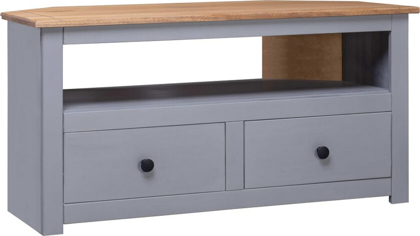Hjørne TV-benk 93x55x49 cm Massivt furu Panama Range grå