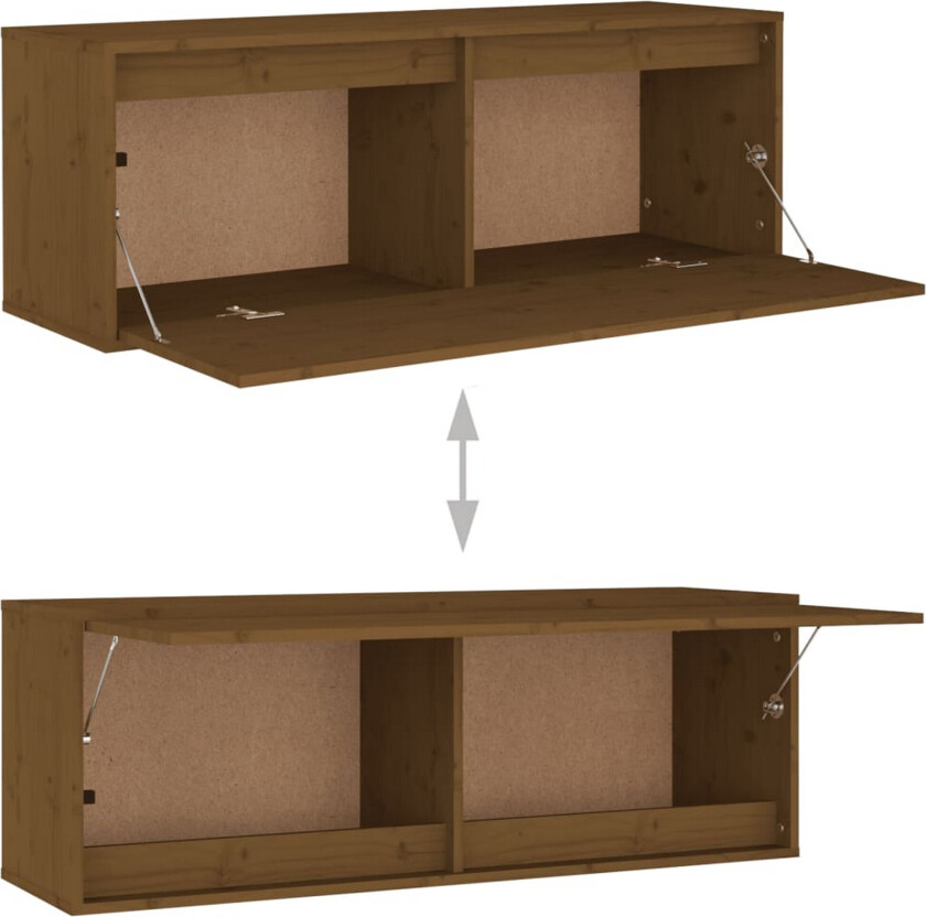 TV-benker 2 stk honningbrun heltre furu