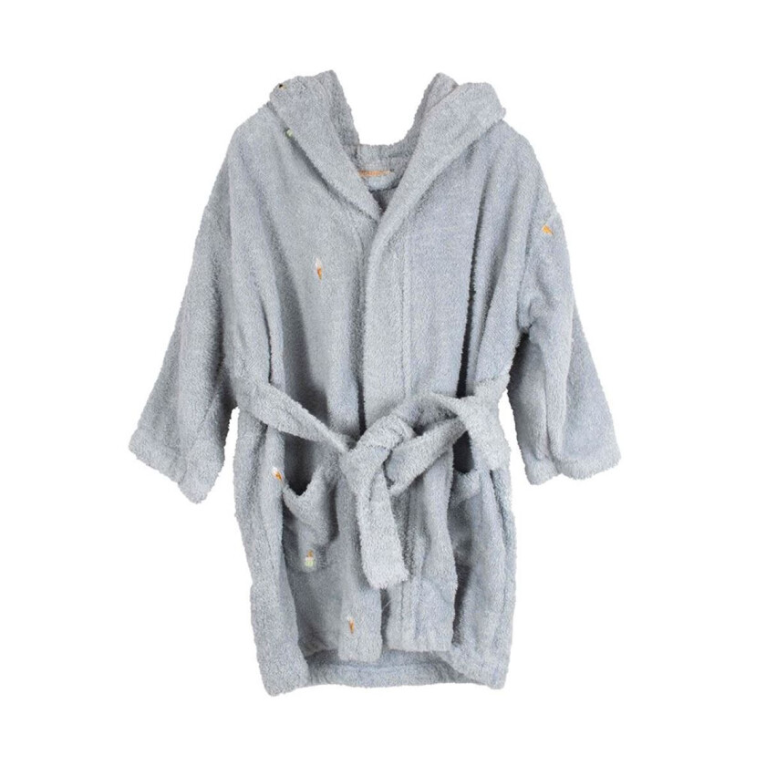Badekåpe med broderi 3-4 år - Perleblå