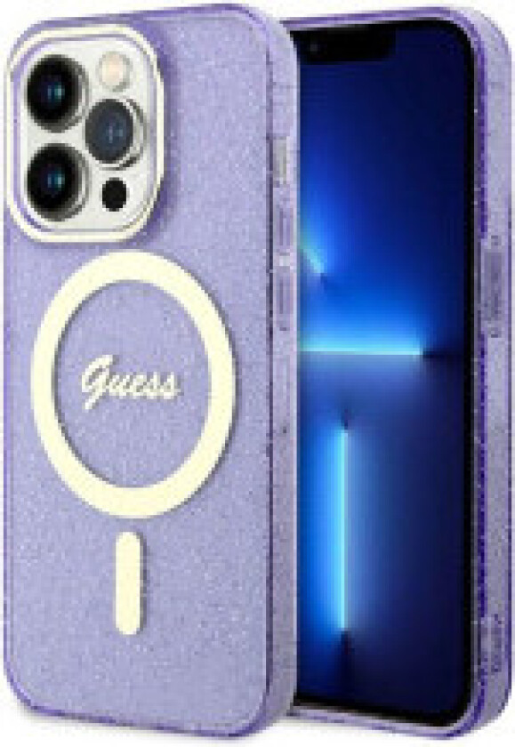 Guess Glitter Gold MagSafe - Deksel til iPhone 14 Pro