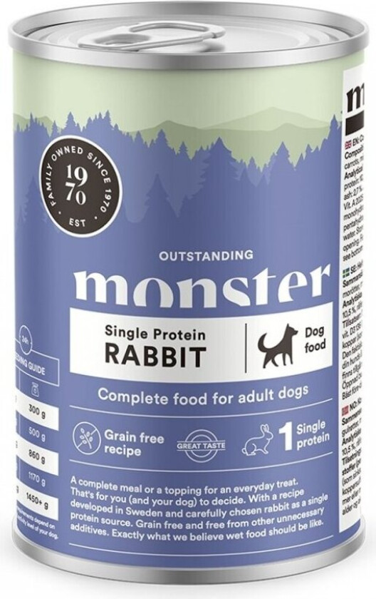 Monster Dog Adult Single Protein Rabbit 400 g