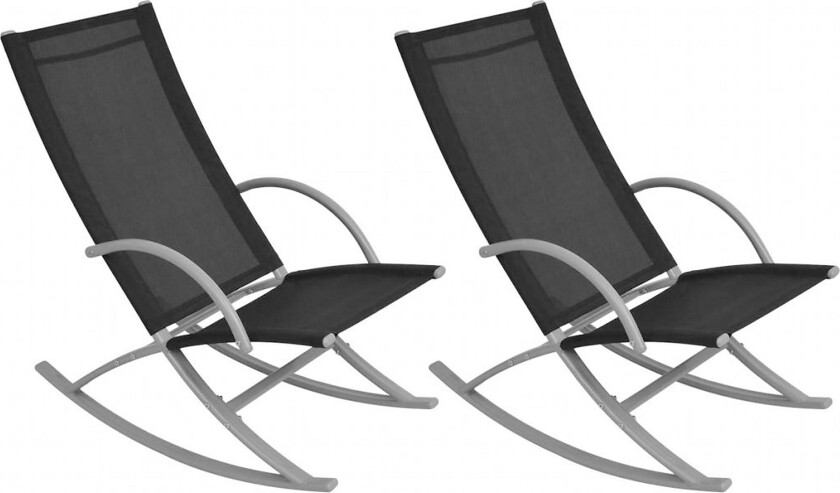 Gyngestoler for hage 2 stk stål og textilene svart