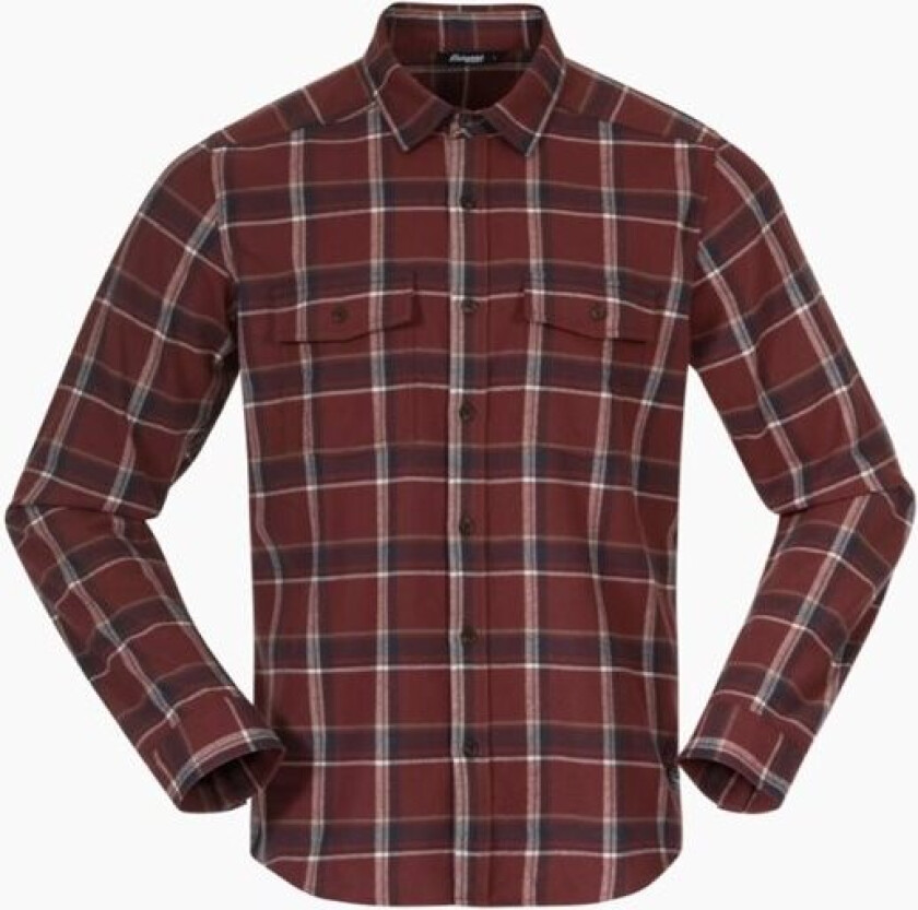 Bergans Of Norway Tovdal Shirt Herre Amarone Red/Dark Shadow Grey Check