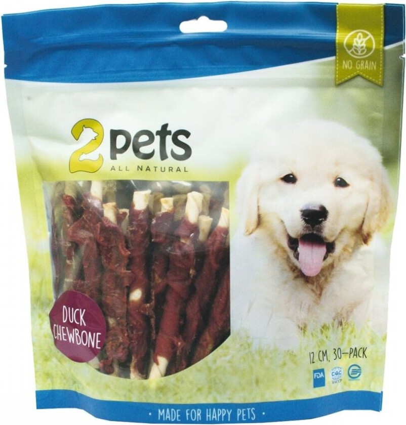 2Pets Tyggepinne med Andefilet 30-pakk