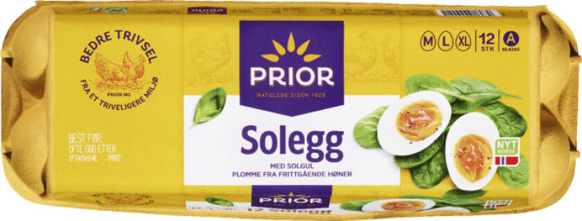 Egg Frittgående m/L/XL Solegg 12stk