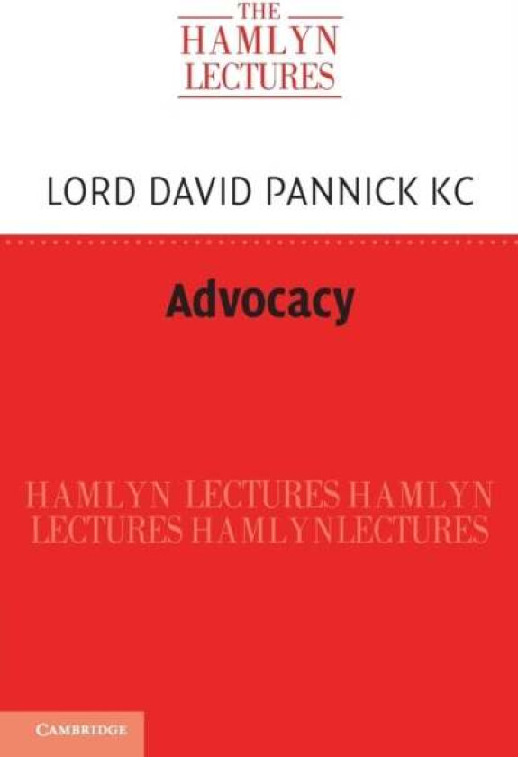 Advocacy av David (Blackstone Chambers London) Pannick KC