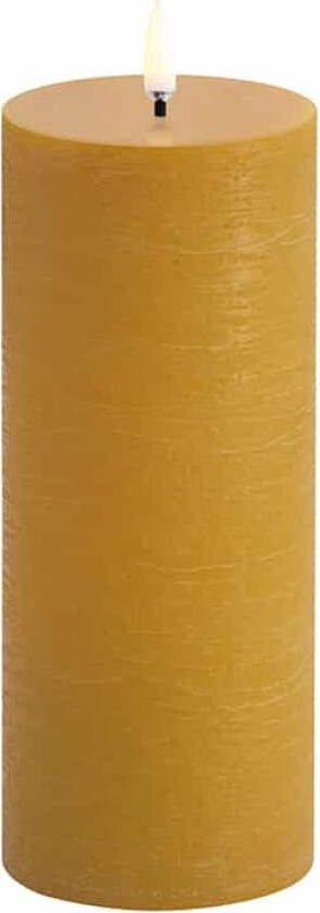 - LED pillar candle - Curry yellow, Rustic - 7,8x20,3 cm (UL-PI-CY78020)