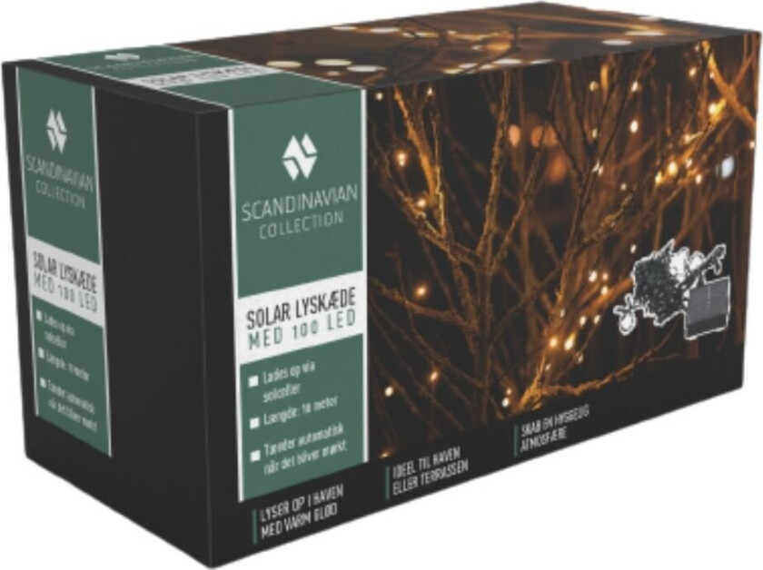 - Solar light chain with 100 LEDs