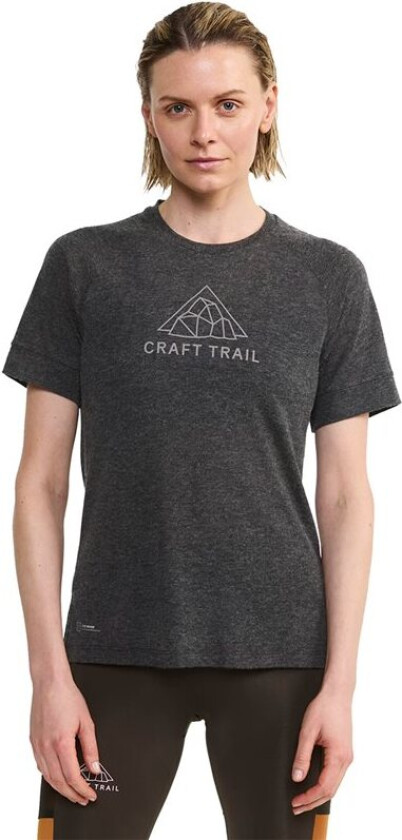 Adv Trail Wool Ss Tee Dame Black Melange L
