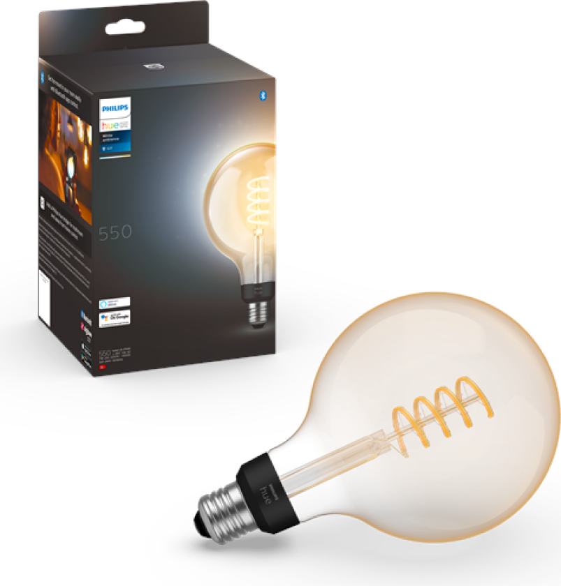 Bilde av Filament G125 E27 Smart LED-pære 550 lm