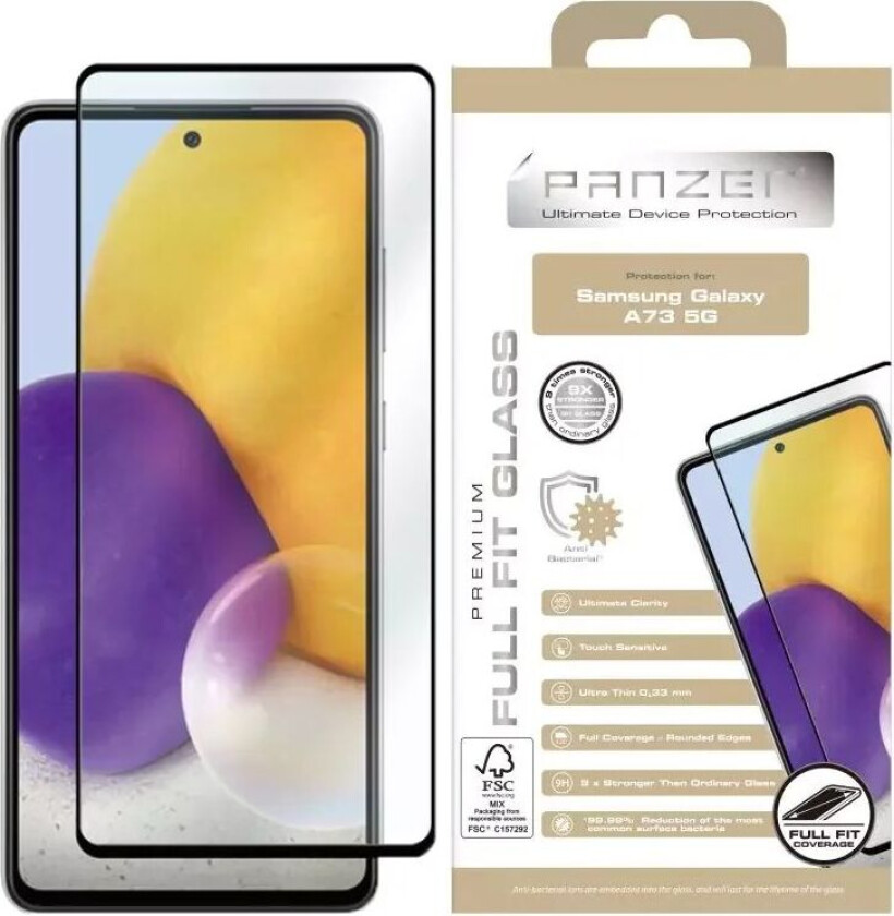 PANZER Samsung Galaxy A73 (5G) PANZER Premium Full-Fit Glass - Herdet Glass - Svart Kant