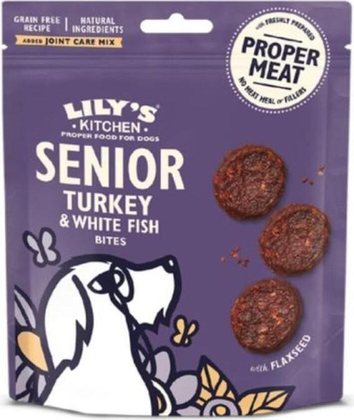 Senior Snack Turkey & White fish Godbiter til hund 70 g