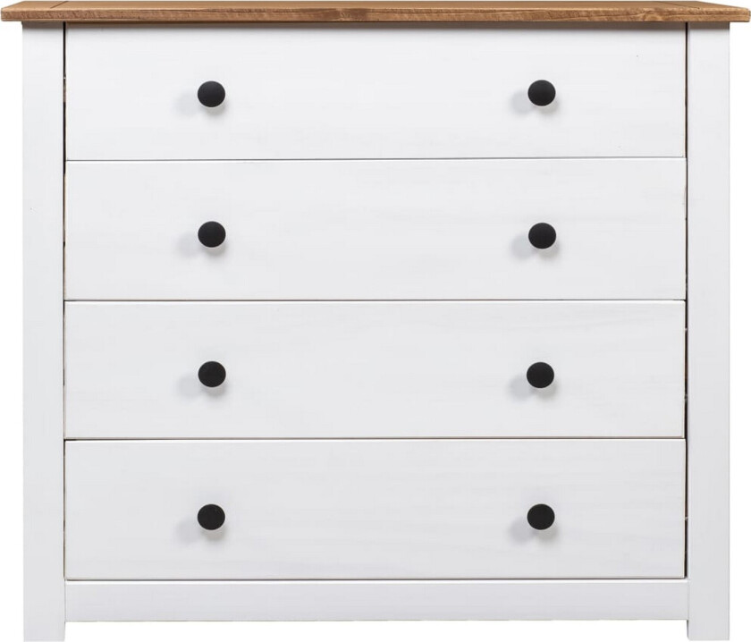 Sideskap hvit 80x40x73 cm furu Panama Range