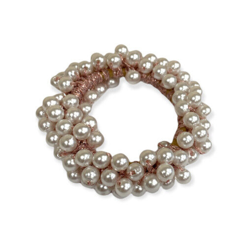 Pearl Beaded Scrunchie - Rose Gold