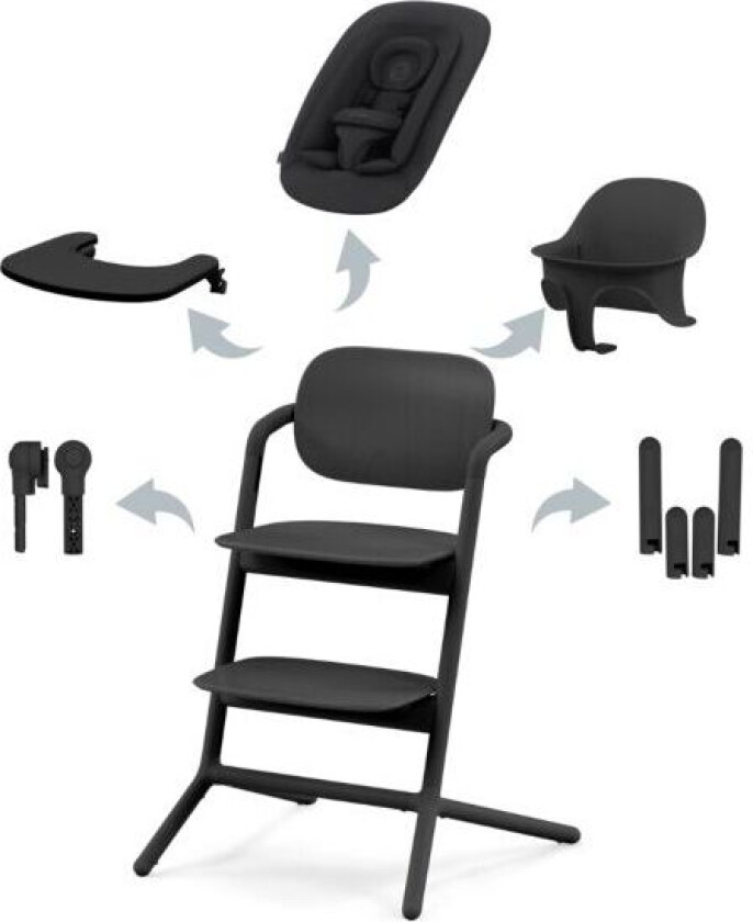 Cybex, Spisestol, Lemo Chair, 4i1 Pakke - Stunning Black