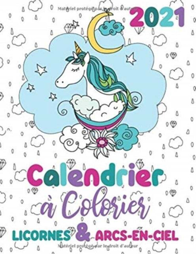 2021 Calendrier a colorier licornes & arcs-en-ciel av Gumdrop Press