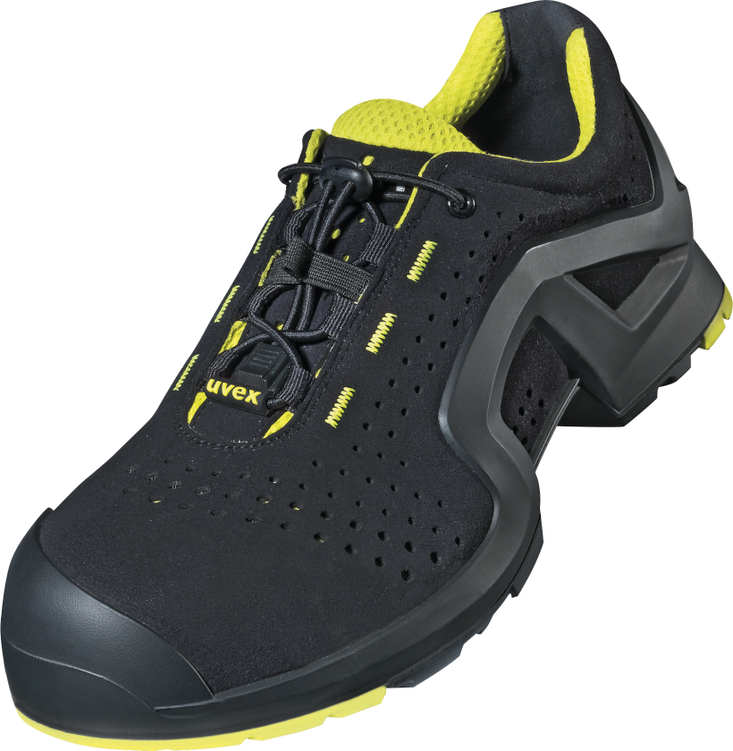 Uvex 85142, Unisex, Voksen, Vernesko, Limefarget, Sort, P, S1, ESD, SRC, Hurtigsnører