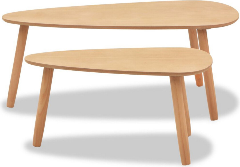 Salongbord sett 2 deler heltre furu brun