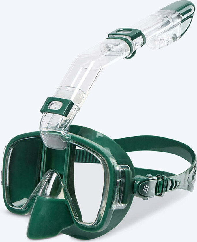 full face snorkelmaske til voksne - Pearl - Mørkegrønn