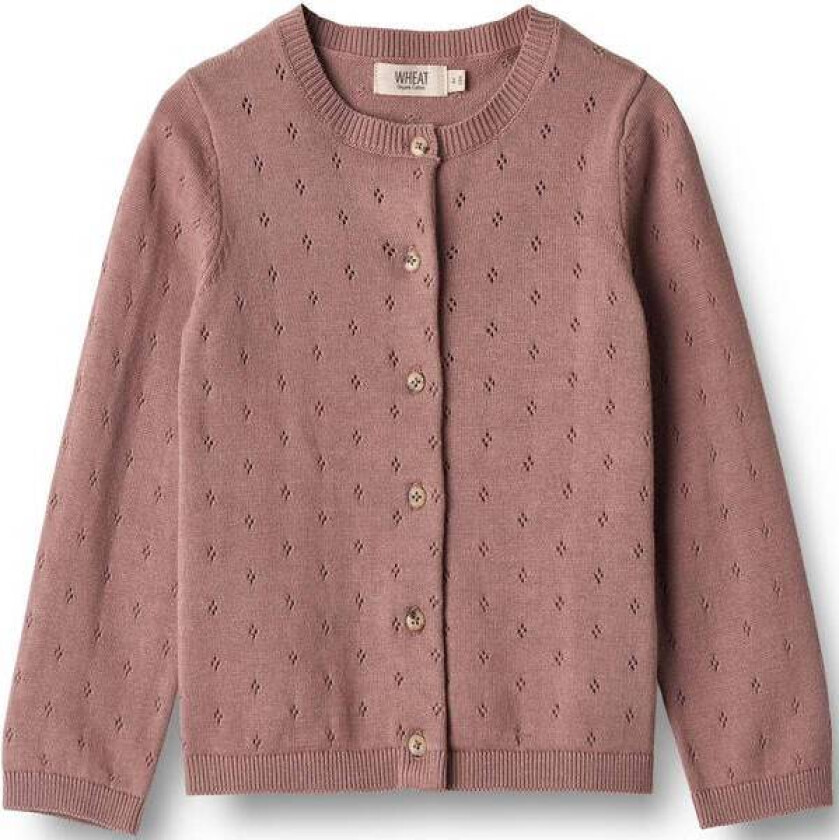 Maia Strikket Cardigan Til Barn, Lavender Rose