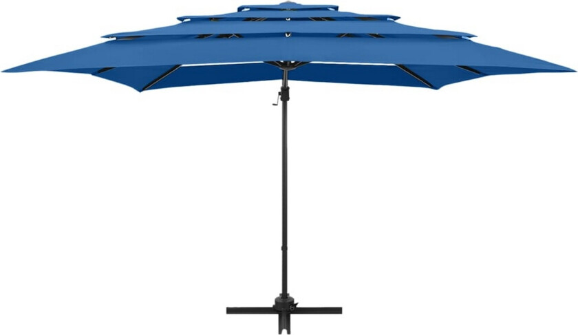 Bilde av Parasoll med aluminiumsstang 4 nivåer 250x250 cm asurblå