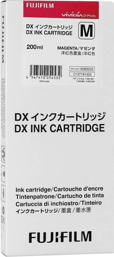 DX Ink Cartridge 200 ml magenta - Blekkpatron Rød