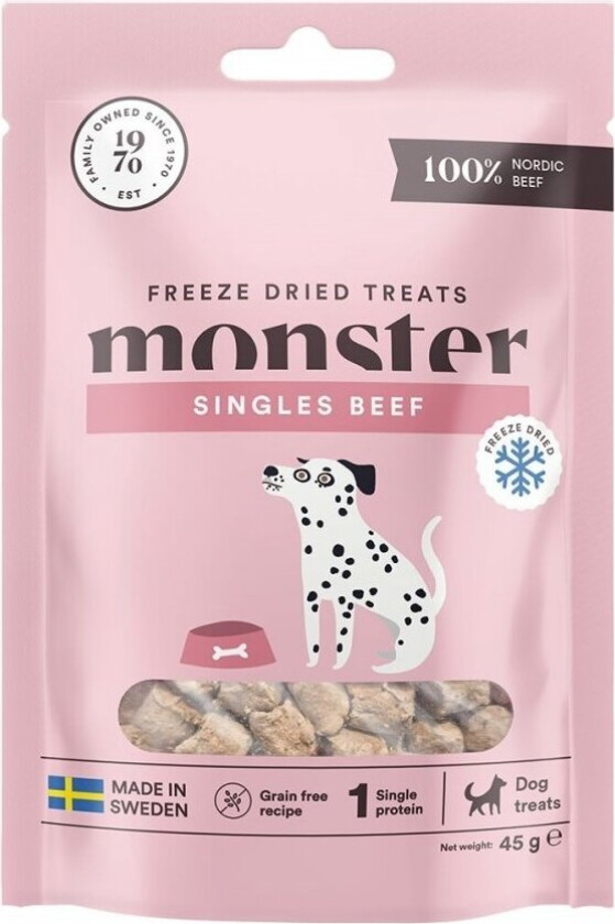 Monster Hundegodteri Frysetørket Okse 45 g
