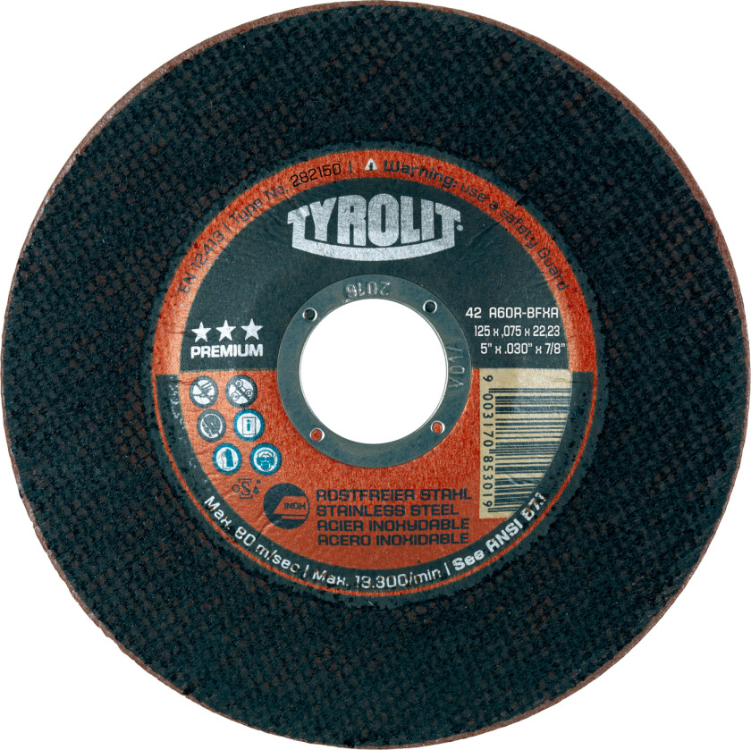 Skæreskive Premium 42F ø125Ã0,75 A60R-BFXA