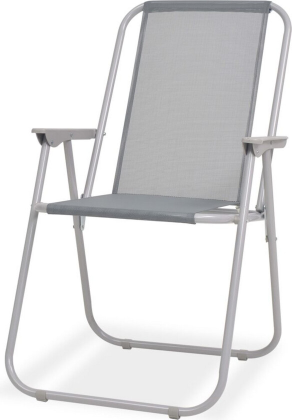 Utendørs spisestue 6 deler stål og textilene grå