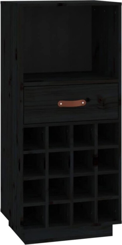 Vinhylle svart 45x34x100 cm heltre furu
